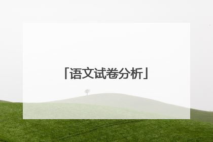 语文试卷分析