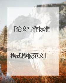 论文写作标准格式模板范文