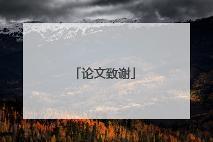 论文致谢