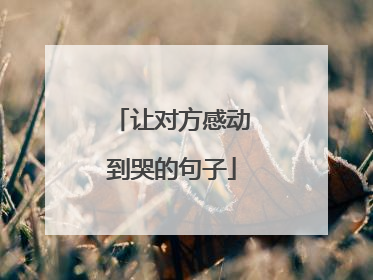 让对方感动到哭的句子
