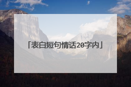 表白短句情话20字内