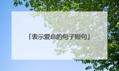 表示爱意的句子短句
