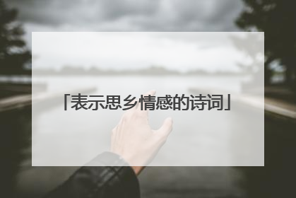 表示思乡情感的诗词