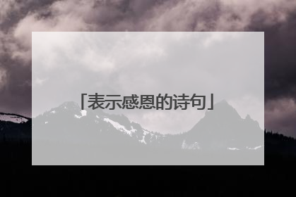 表示感恩的诗句