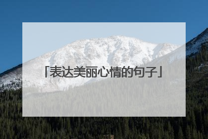 表达美丽心情的句子