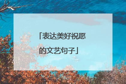 表达美好祝愿的文艺句子
