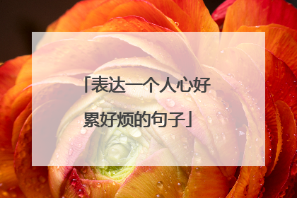 表达一个人心好累好烦的句子