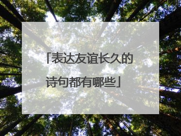 表达友谊长久的诗句都有哪些