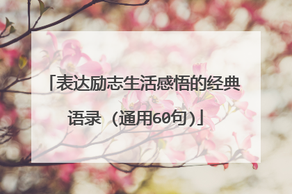 表达励志生活感悟的经典语录 (通用60句)