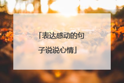 表达感动的句子说说心情