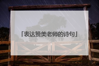 表达赞美老师的诗句