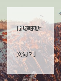 迅速的近义词？