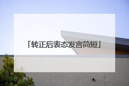 转正后表态发言简短