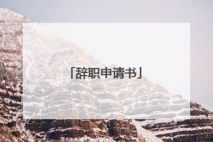 辞职申请书
