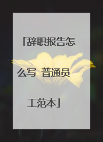 辞职报告怎么写 普通员工范本