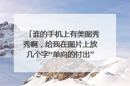谁的手机上有美图秀秀啊，给我在图片上放几个字“单向的付出”下面“我累了”图片可以自己找，白色的