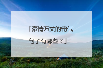 豪情万丈的霸气句子有哪些？