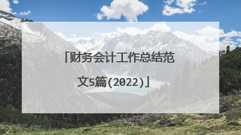 财务会计工作总结范文5篇(2022)