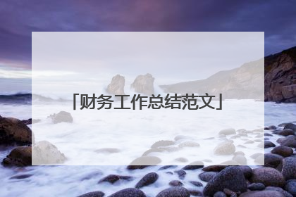 财务工作总结范文