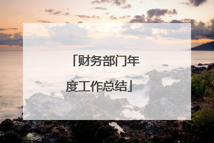 财务部门年度工作总结