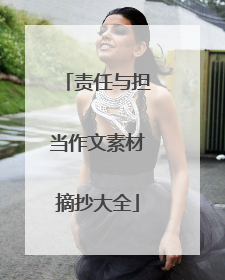 责任与担当作文素材摘抄大全