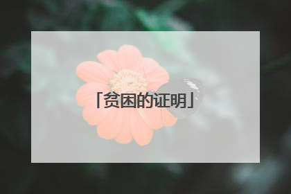 贫困的证明