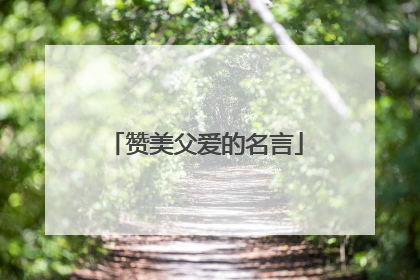 赞美父爱的名言