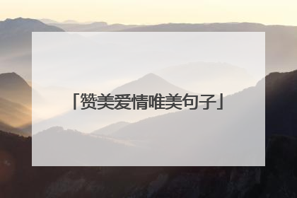 赞美爱情唯美句子