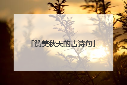 赞美秋天的古诗句