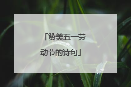 赞美五一劳动节的诗句