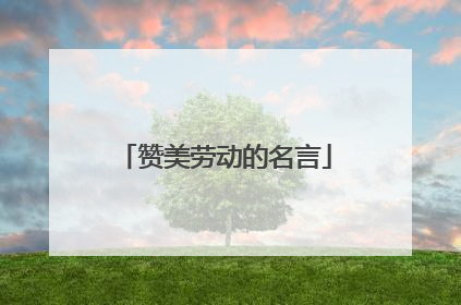 赞美劳动的名言