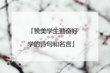 赞美学生勤奋好学的诗句和名言