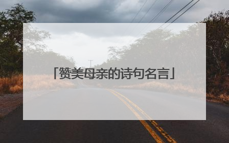 赞美母亲的诗句名言