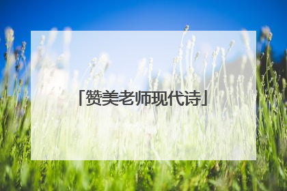 赞美老师现代诗