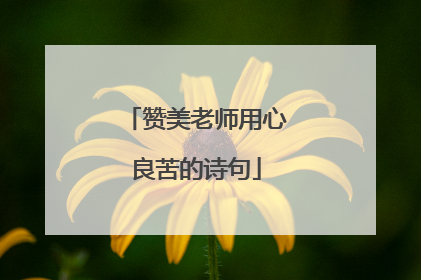 赞美老师用心良苦的诗句