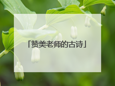 赞美老师的古诗