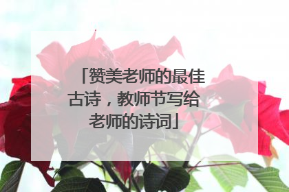 赞美老师的最佳古诗，教师节写给老师的诗词
