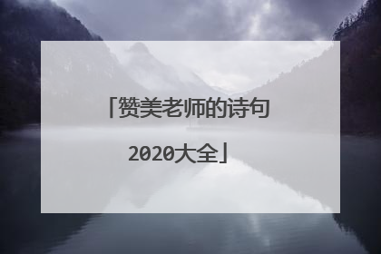 赞美老师的诗句2020大全