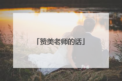 赞美老师的话