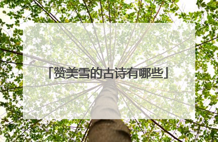 赞美雪的古诗有哪些
