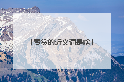 赞赏的近义词是啥
