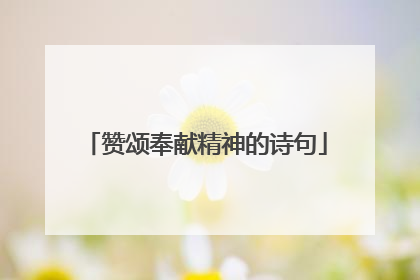 赞颂奉献精神的诗句