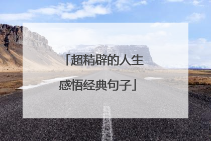 超精辟的人生感悟经典句子