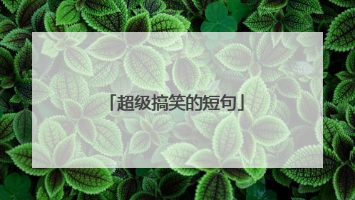 超级搞笑的短句