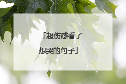 超伤感看了想哭的句子
