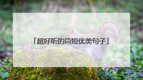 超好听的简短优美句子