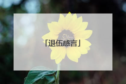 退伍感言
