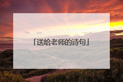 送给老师的诗句