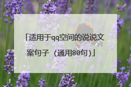 适用于qq空间的说说文案句子 (通用80句)