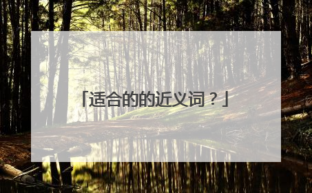 适合的的近义词？